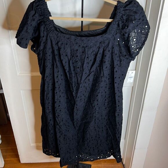 Lane Bryant Short-Sleeve Convertible Dress Black Eyelet Plus Size 18/20 NWT - Picture 2 of 8